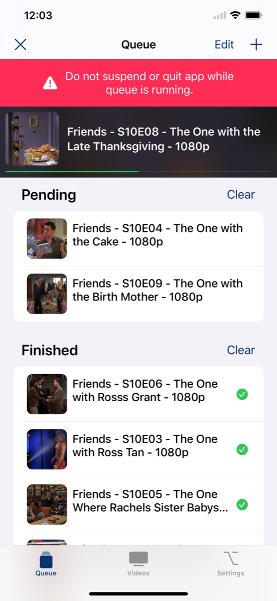 The processing queue